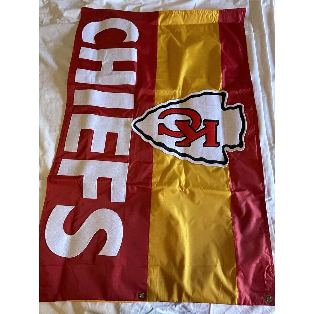 Kansas City Chiefs Banner Premium Appliqué Felt Flag New 43x28 NFL Football